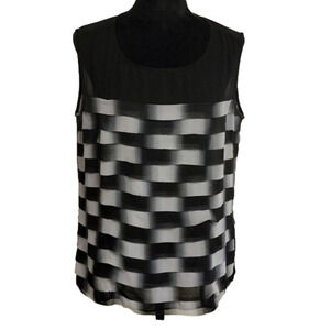 CATO Women's Large Sheer Fabric Tiered Top